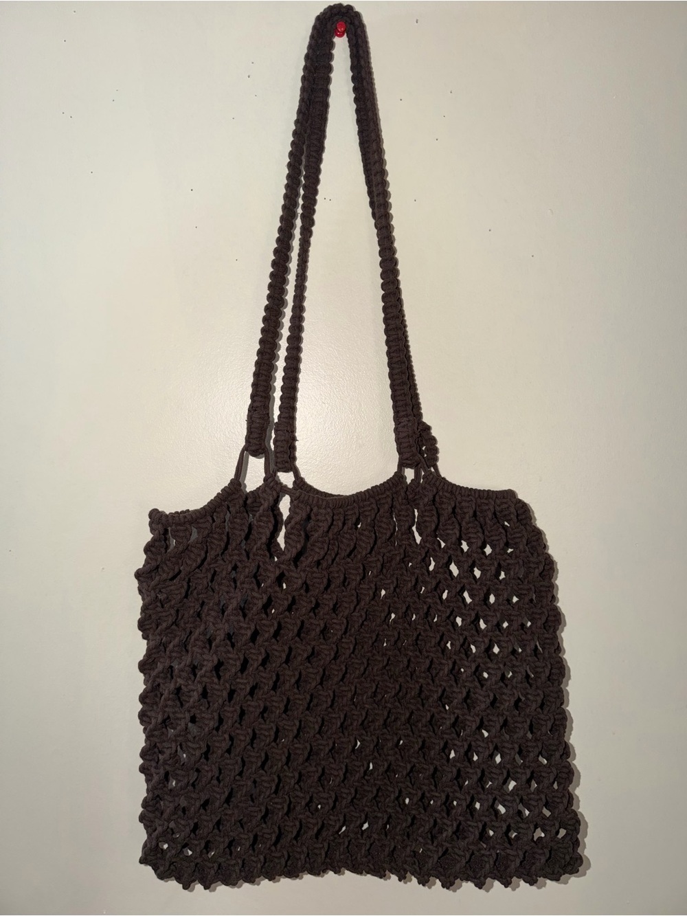 Handcrafted Dark Brown Crochet Tote Bag